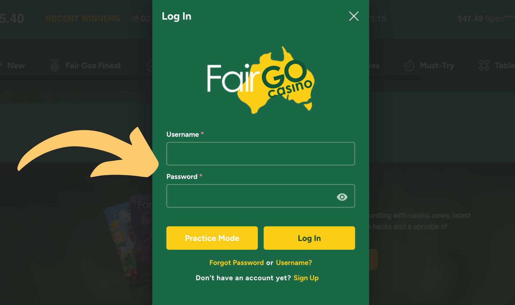 Fair Go Casino game lobby with pokies selection